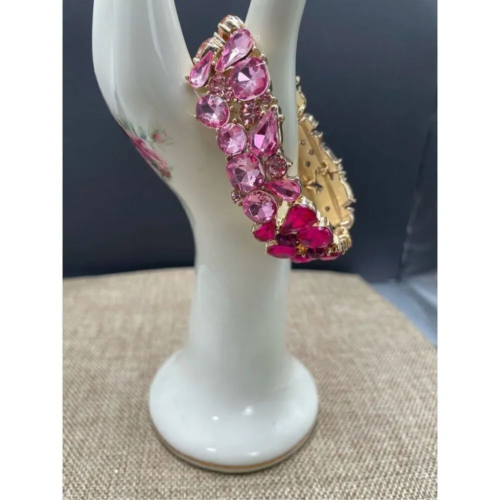 Women's Austrian Crystal Teardrop 2 Layer Marquise Cut Stretch Bracelet